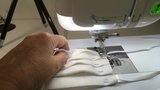 Facial mask with an embroidery machine_