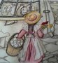 Anton Pieck colouring/embroidery Spring, Tulips and Hurdy Gurdy month 2